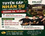 Tuyển gấp bếp chảo, phục vụ, pha chế tại Hoàng Sa, TP.HCM - Việc làm ngay, môi trường tốt
